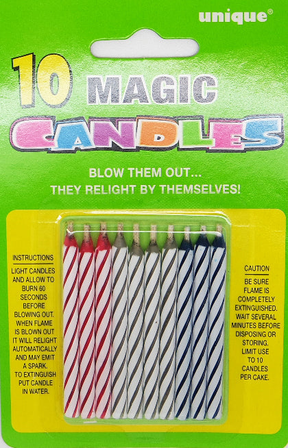 Multi Stripe Magic Relighting Candles