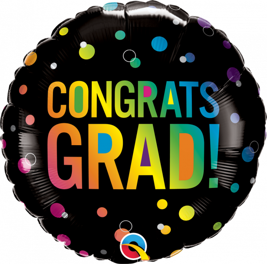 Congrats Grad Ombre Dots Foil Balloon