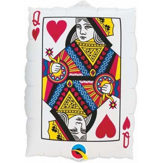Playing Card Queen Hearts / Ace Spades Foil Balloon Shape