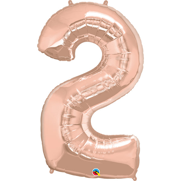 Rose Gold Number 2 Two 86cm Foil Balloon