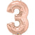 Rose Gold Number 3 Three 86cm Foil Balloon
