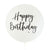 White With Black Happy Birthday Print Jumbo Latex Helium Balloon