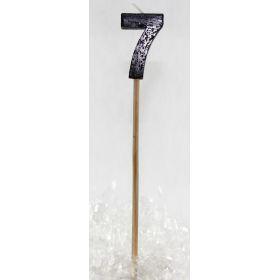 Black Glitter Number 7 Seven Candle - Party Affair