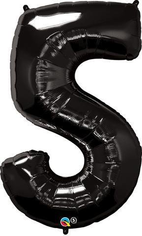 Black Number 5 Five 86cm Foil Balloon 