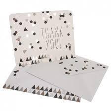 Black and Gold Confetti Thankyou Cards - Party Affair