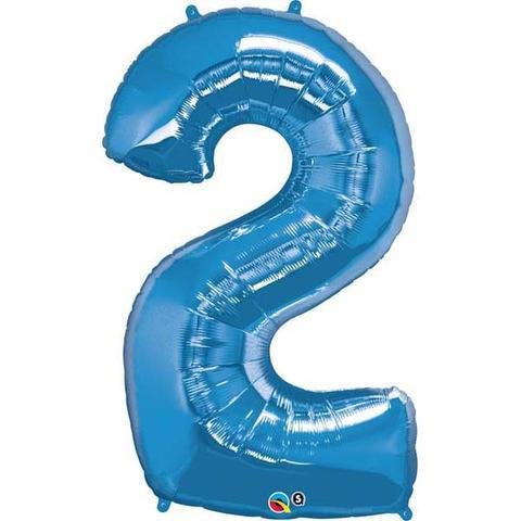 Blue Number 2 Two 86cm Foil Balloon 