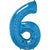 Blue Number 6 Six 86cm Foil Balloon 