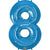 Blue Number 8 Eight 86cm Foil Balloon 