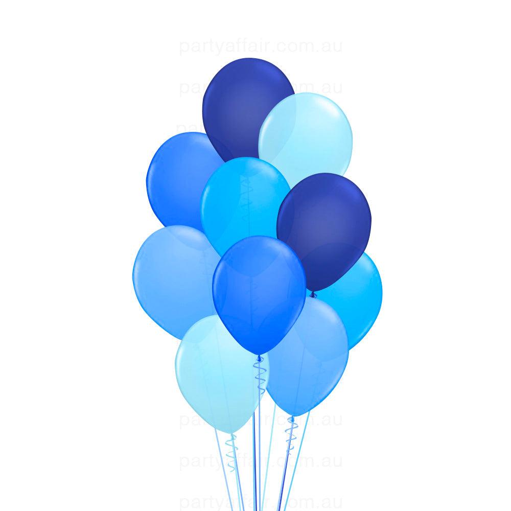 Blue Party Latex 10 Balloon Bouquet - Party Affair