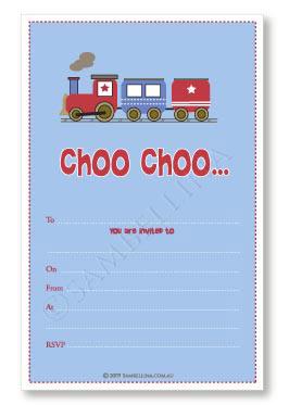 Choo Choo Train Party Invitations