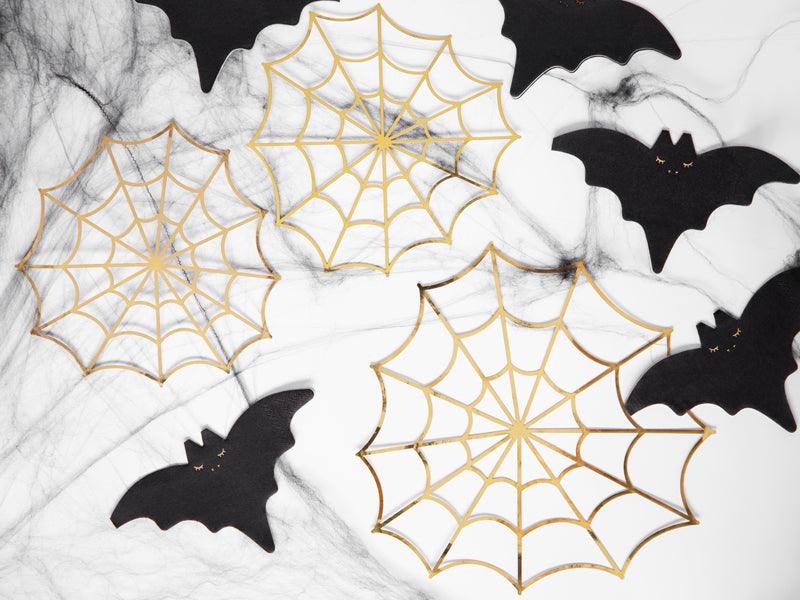 Gold Paper Decorative Spider Webs - Party Affair