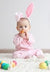 Plush White & Pink Bunny Ears On Head Band
