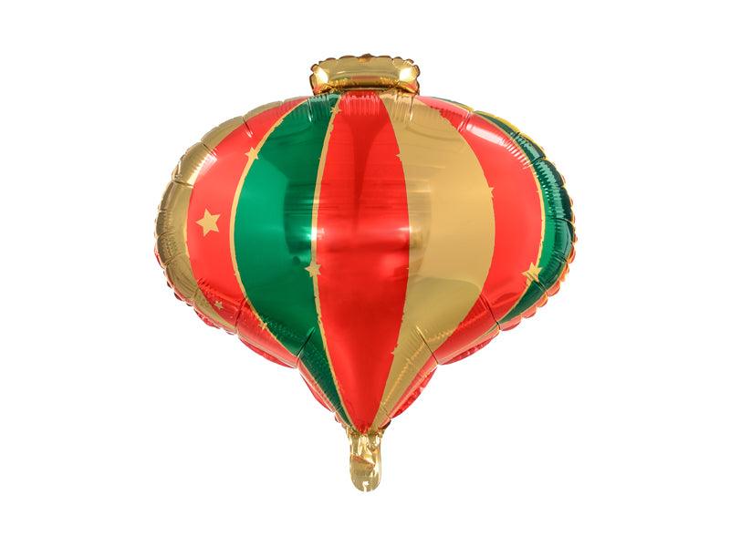 Striped Christmas Bauble Foil Balloon Shape - Party Affair