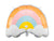 Pastel Rainbow Foil Balloon Shape