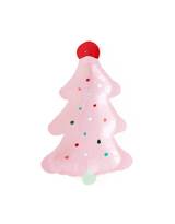 Pink Frosting Christmas Tree Shaped Paper Plates
