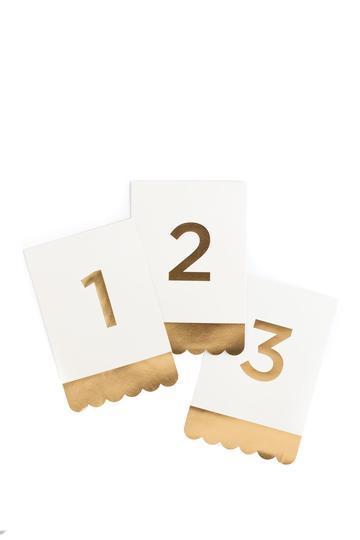 Fancy Ivory With Gold Foil Table Numbers - Party Affair