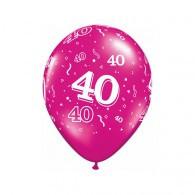 Fuchsia Metallic 40 Print Balloon 