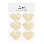 Gold Glitter Heart Sticker Seals - Party Affair