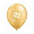 Gold Metallic 21 Printed Latex Balloon