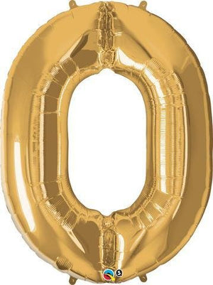 Gold Number 0 Zero 86cm Foil Balloon 