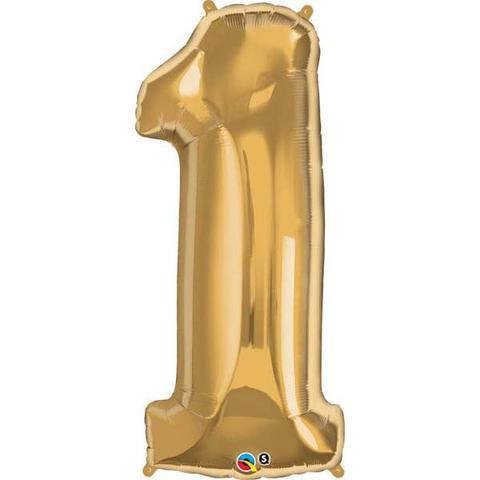 Gold Number 1 One 86cm Foil Balloon Qualatex
