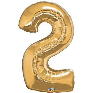Gold Number 2 Two 86cm Foil Balloon 