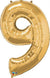 Gold Number 9 Nine 86cm Foil Balloon 