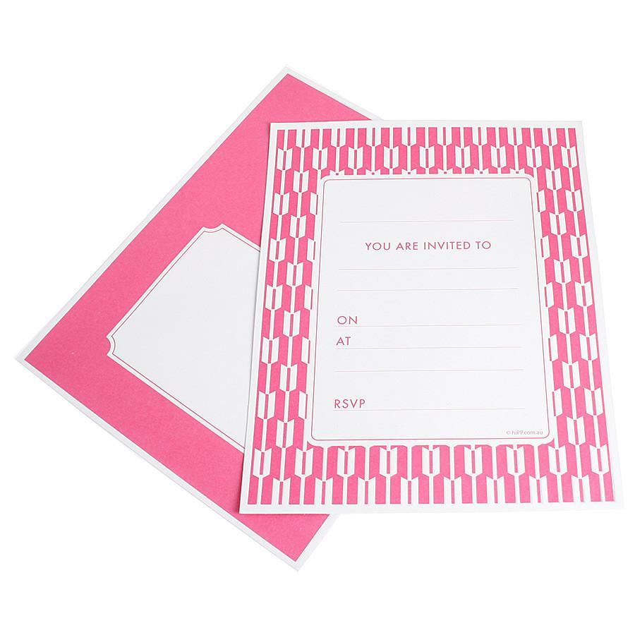 Habitat Cerise Geometric Party Invitations - Party Affair
