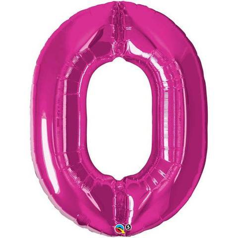 Hot Pink Number 0 Zero 86cm Foil Balloon 