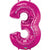 Hot Pink Number 3 Three 86cm Foil Balloon 