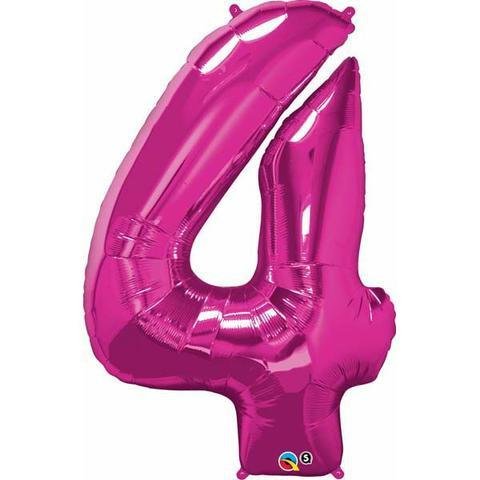 Hot Pink Number 4 Four 86cm Foil Balloon 