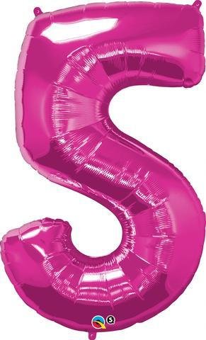 Hot Pink Number 5 Five 86cm Foil Balloon 
