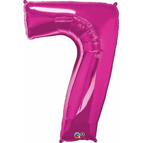 Hot Pink Number 7 Seven 86cm Foil Balloon 
