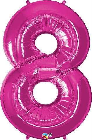 Hot Pink Number 8 Eight 86cm Foil Balloon 