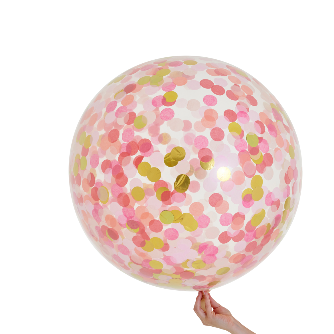 Pink & Gold Jumbo Confetti Latex Helium Balloon