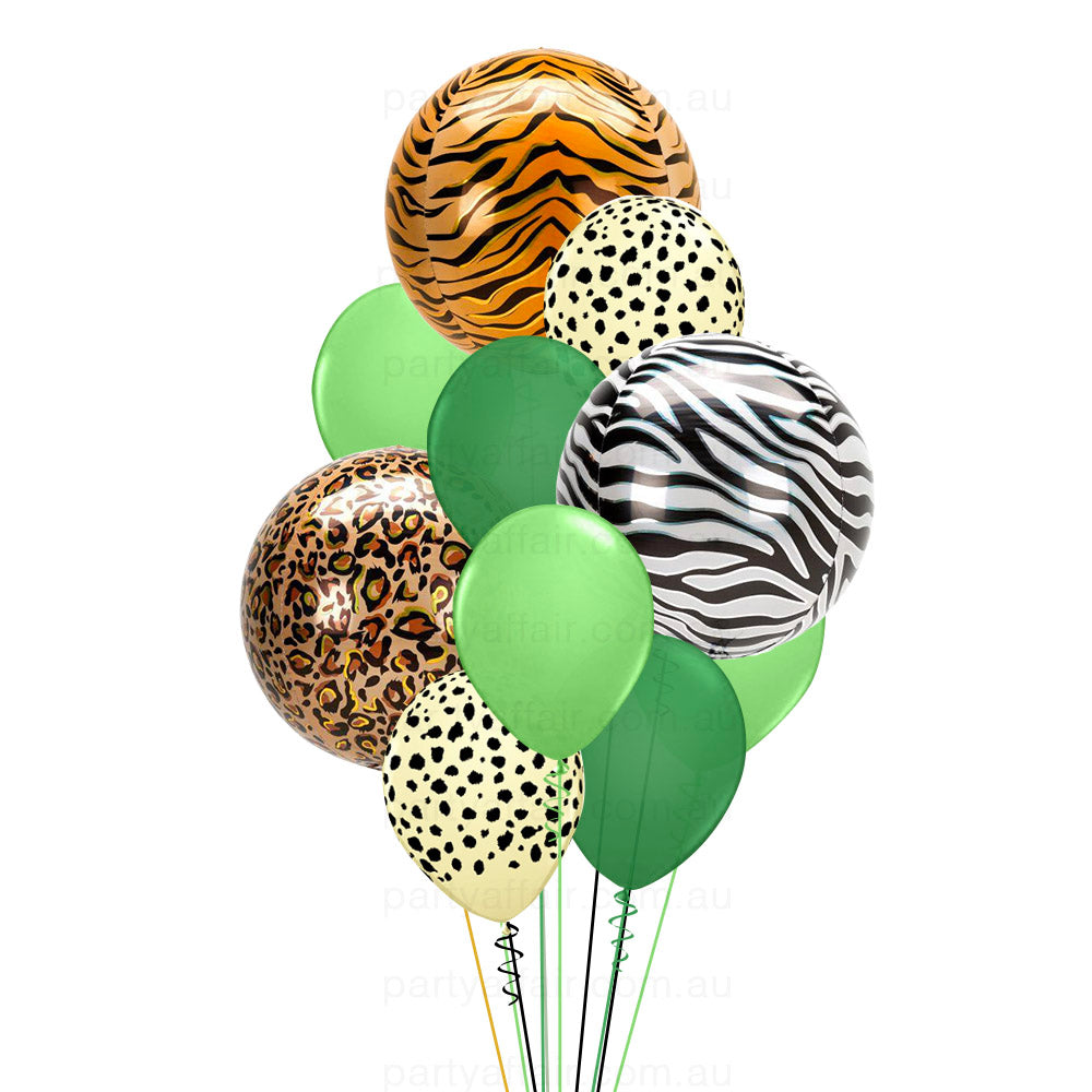 Jungle Jive 3 Foil Orb Balloon Bouquet