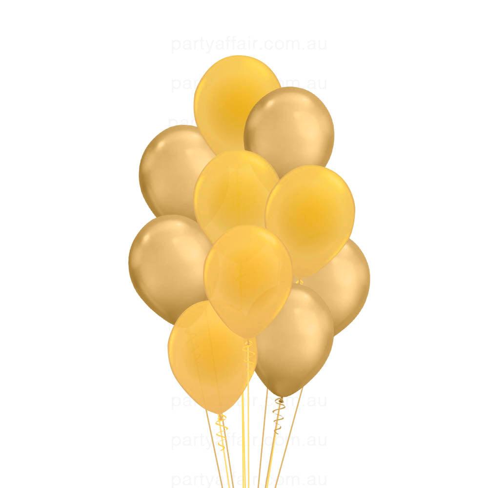 Midas Touch Latex 10 Balloon Bouquet - Party Affair