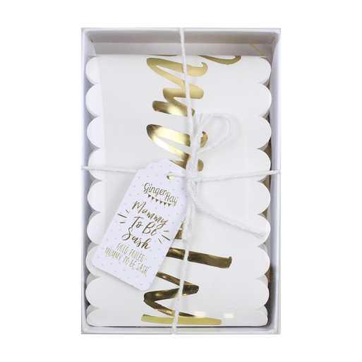 Gold Foiled Mummy To Be Sash - Party Affair