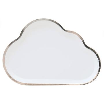 White Cloud Plate With Silver Foil Edge