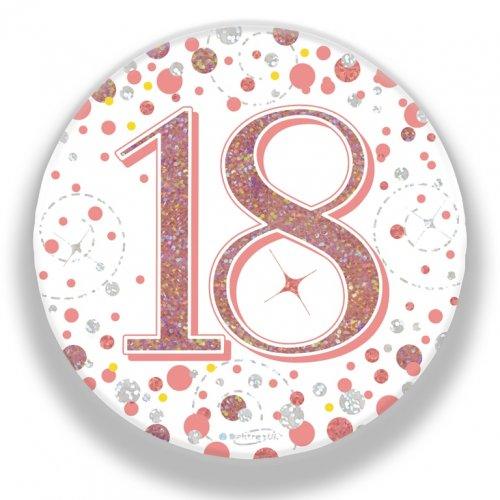 Rose Gold Sparkling 18th Birthday Badge - Party Affair