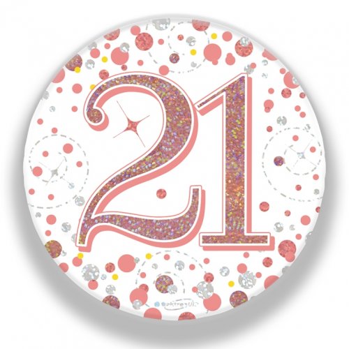 Rose Gold Sparkling 21st Birthday Badge