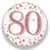 Rose Gold Sparkling 80th Birthday Badge