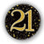 Black/Gold Sparkling 21st Birthday Badge