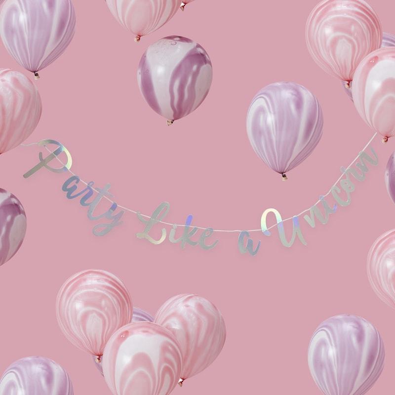 Iridescent Party Like A Unicorn Banner - Party Affair