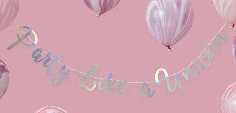 Iridescent Party Like A Unicorn Banner - Party Affair
