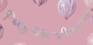 Iridescent Party Like A Unicorn Banner