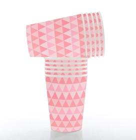 Pink Geo Paper Cups 