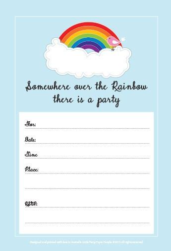 Rainbow Party Invitations 