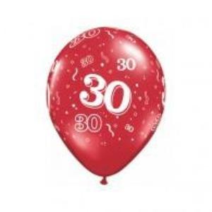 Red Metallic 30 Latex Balloon 
