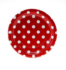 Red Polka Dot Cake Plates 